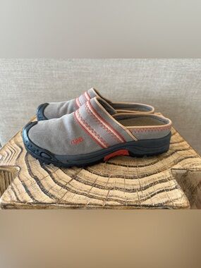 Ryka Nitracel Trek Banded Women’s Gray & Coral Slip-On Clog 6.5W